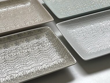 チュールレース　長角皿