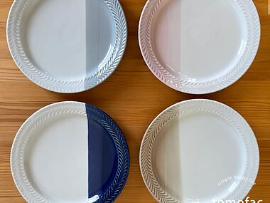 【ローズマリー】ハーフカラー　リムプレート(大)